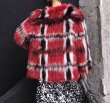 画像6: Woman's new contrast color fox fur  short woven long-sleeved fur coatfur リアルファックスファーチェックカラーショートコートコート　 (6)