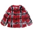 画像1: Woman's new contrast color fox fur  short woven long-sleeved fur coatfur リアルファックスファーチェックカラーショートコートコート　 (1)