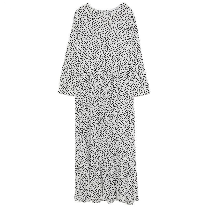 画像5:  Women's Dot Print long dress  水玉 ドット柄 ロングドレス ワンピース　 (5)