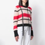 画像1: women's Handmade belt decoration streamer sweater  foreign style thin section color checkered sweater　チェックモヘアベルト付きセーター　プルオーバー (1)
