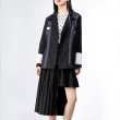 画像5: Woman's structure Department cut back  loose Oversize jacket　ラペルブラックジャケット　コート　 (5)