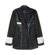 画像2: Woman's structure Department cut back  loose Oversize jacket　ラペルブラックジャケット　コート　 (2)