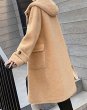 画像5: Woman's sheep shearing female hooded horn buckle wool grain fur coat  velvet jacket  シープスキンシャーリングダッフルコートコート　 (5)