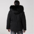 画像4: Men's Army green cotton canvas  Full lining throat fur patch  reversible coatメンズリアルリラクーンフディーアーミージャケット　コート (4)