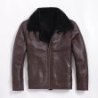 画像2: Men's sheepskin mutton leather  flying bomber jacket メンズリアルシープスキンボンバーMA1ジャケット　コート (2)