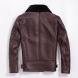 画像4: Men's sheepskin mutton leather  flying bomber jacket メンズリアルシープスキンボンバーMA1ジャケット　コート (4)