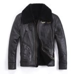 画像1: Men's sheepskin mutton leather  flying bomber jacket メンズリアルシープスキンボンバーMA1ジャケット　コート (1)