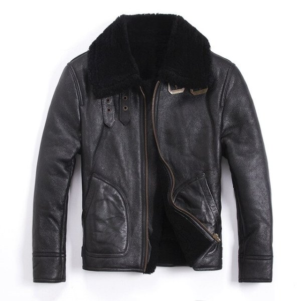 画像1: Men's sheepskin mutton leather  flying bomber jacket メンズリアルシープスキンボンバーMA1ジャケット　コート (1)