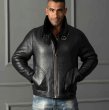 画像5: Men's sheepskin mutton leather  flying bomber jacket メンズリアルシープスキンボンバーMA1ジャケット　コート (5)