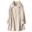 画像1: Woman's leather lamb fur Merino fur coat sheep shearing  long coat 　リアルシープスキンシャーリングファーロングコート ジャケット　コート (1)