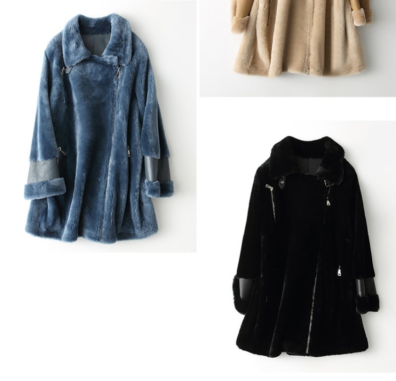 画像8: Woman's leather lamb fur Merino fur coat sheep shearing  long coat  リアルシープスキンシャーリングファーロングコート ジャケット コート (8)