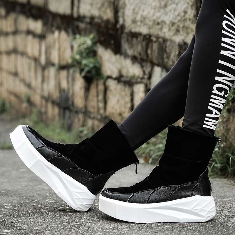 画像4:  Men's leather high cut boots sneakers　レザーハイカットブーツ　スニーカー シューズ (4)