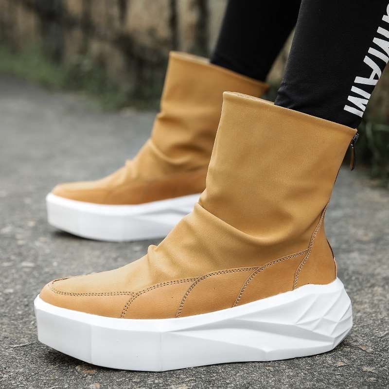 画像3:  Men's leather high cut boots sneakers　レザーハイカットブーツ　スニーカー シューズ (3)