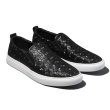 画像1: Men's Flat Leather Slip-on Sneakers　レザーフラットスリッポン　スニーカー (1)