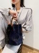 画像3:  woman’s Otter fur Imported water ring hand bucket bag リアルオッターファーリングハンドル2トンカラーバケットトートバック (3)