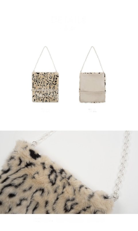 画像8:  woman original design clutch bag dual-use backpack leopard crossbody bag shoulder bagレオパード豹柄ファークラッチトート　ショルダー3WAYバック (8)