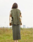 画像5: Woman's  original designer sleeves long hair stitching pilot cotton coat Blouson jacket　スリーブファー付きアーミーMA1スタイルブルゾンジャケット ジャケット　コート (5)