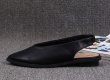 画像3: women's Black pointed head Baotou low heel pumps  sandals shoes 　バックストラップブラックレザーフラットパンプス　サンダル (3)