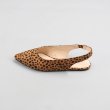 画像2: women's flat pointed leopard print Baotou casual suede single shoes  low heel pumps  sandals shoes 　バックストラップレオパードスエードフラットパンプス　サンダル (2)