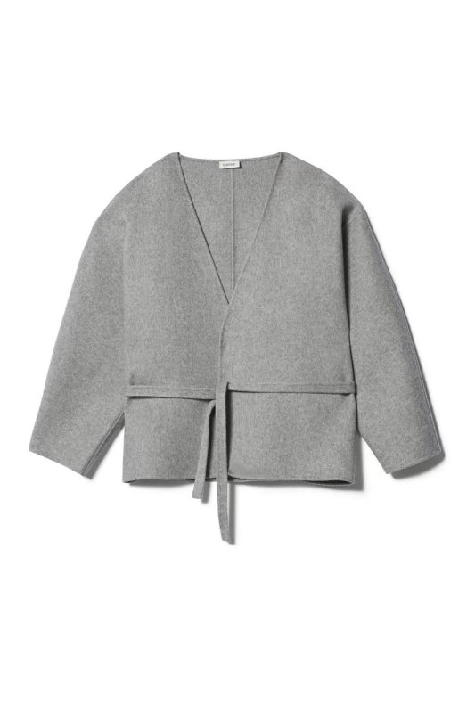 画像10: Women's luxury cashmere blended lace Slim V-neck short loose jacket カシミヤ混レーススリムVネックショートルーズジャケット コート (10)