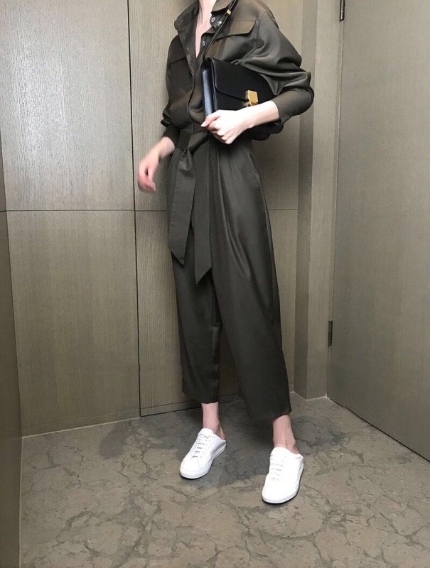 画像2:  Women's   simple casual tooling jumpsuit dress pants suit カジュアルアースカラーロングノースリーブロンパース ジャンプスーツ つなぎ ドレス パンツ (2)
