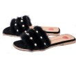 画像6: Women's Mink fur＆Pearl  Flat Sandals Slippers　ミンクファー＆パールフラットサンダル スリッパ サボ (6)