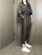 画像3:  Women's   simple casual tooling jumpsuit dress pants suit　カジュアルアースカラーロングノースリーブロンパース　ジャンプスーツ　つなぎ　ドレス　パンツ (3)