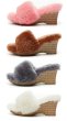 画像6: Women's sheep fur  Wedge sole  Sandals slippers  　リアルシープスキンファーウエッジサンダル スリッパ サボ (6)
