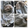 画像3: Woman's rabbit fur liner fox fur collar fur slim slimming washed denim jacket   フォックスファー襟付きラビットライナーあたたかデニムGジャン ブルゾンジャケット 　コート (3)