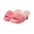 画像1: Women's sheep fur  Wedge sole  Sandals slippers  　リアルシープスキンファーウエッジサンダル スリッパ サボ (1)