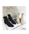 画像6:  women's pointed short boots  socks boots ポインテット太目ヒールソックスショートブーツ　ブーティー (6)