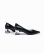 画像3: women's pointed single pumps shoes  heel pumps  　オシャレな太目ヒールパンプス　 (3)