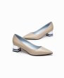 画像2: women's pointed single pumps shoes  heel pumps  　オシャレな太目ヒールパンプス　 (2)