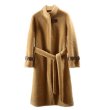 画像1: Women's sheep sheared large grain  fur  long coat jacketシープスキンシアドシンプルベルトレザーがポイントロングコート (1)