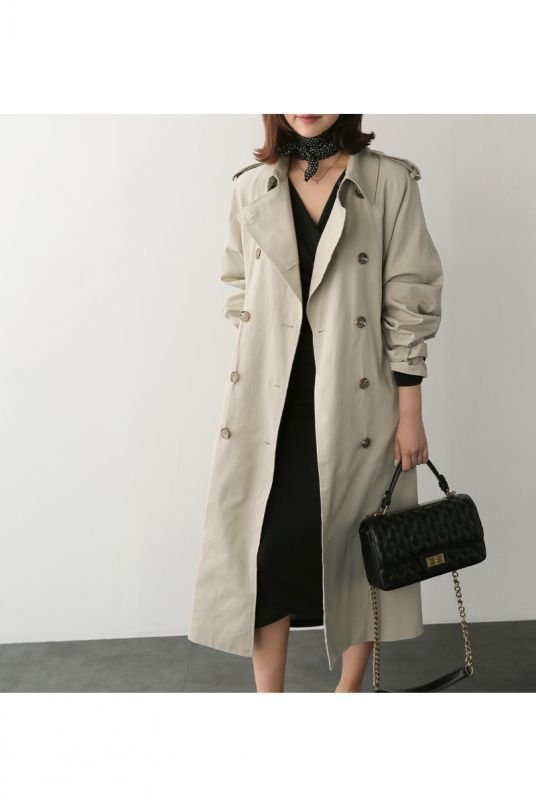画像6: Women's Basic weight more trench coat jacket ベーシックロングトレンチコート ジャケット (6)