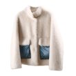 画像13: Women's short paragraph velvet fur one fur coat sheep sheared coat down pocket jacketシープスキンシアド　ダウンポケット付きバックリボンがポイントジャケット　コート (13)