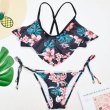 画像4: Bandage Bikini Set Push-Up Brazilian Print Swimwearブラジリアンプリントビキニ　スウィムスーツ水着 (4)