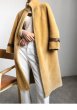 画像14: Women's sheep sheared large grain  fur  long coat jacketシープスキンシアドシンプルベルトレザーがポイントロングコート (14)