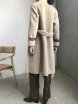 画像6: Women's sheep sheared large grain  fur  long coat jacketシープスキンシアドシンプルベルトレザーがポイントロングコート (6)