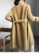 画像11: Women's sheep sheared large grain  fur  long coat jacketシープスキンシアドシンプルベルトレザーがポイントロングコート (11)