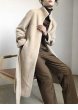 画像9: Women's sheep sheared large grain  fur  long coat jacketシープスキンシアドシンプルベルトレザーがポイントロングコート (9)