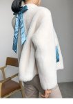 画像6: Women's short paragraph velvet fur one fur coat sheep sheared coat down pocket jacketシープスキンシアド　ダウンポケット付きバックリボンがポイントジャケット　コート (6)