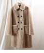 画像2: Women's sheep sheared fur  long coat jacketシープスキンシアドシンプルロングコート (2)