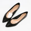 画像6: women's Stone pattern pointed bow flat flat shoes 　ボウリボン付きフラットパンプス　バレーシューズ　 (6)