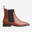 画像3:  women's  flat bottom Side gore Chelsea booties  ankle boots レザーサイドゴアショートシンプルブーツ ブーティブーツ (3)