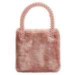 画像1:  woman’s  pearl portable box small square bag パールハンドルスクエアボックスファーバック　フレンチスタイル (1)