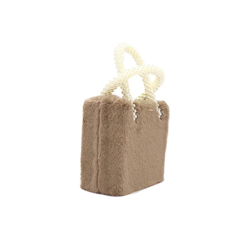 画像3:  woman’s  pearl portable box small square bag パールハンドルスクエアボックスファーバック　フレンチスタイル (3)