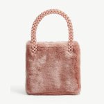 画像12:  woman’s  pearl portable box small square bag パールハンドルスクエアボックスファーバック　フレンチスタイル (12)
