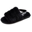 画像4: Women's  fur  Hairy warm flat back strap sandals slippers  　モコモコファーフラットバックストラップサンダル スリッパ サボ (4)