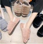 画像8: Women's  fur  Hairy warm flat back strap sandals slippers  　モコモコファーフラットバックストラップサンダル スリッパ サボ (8)